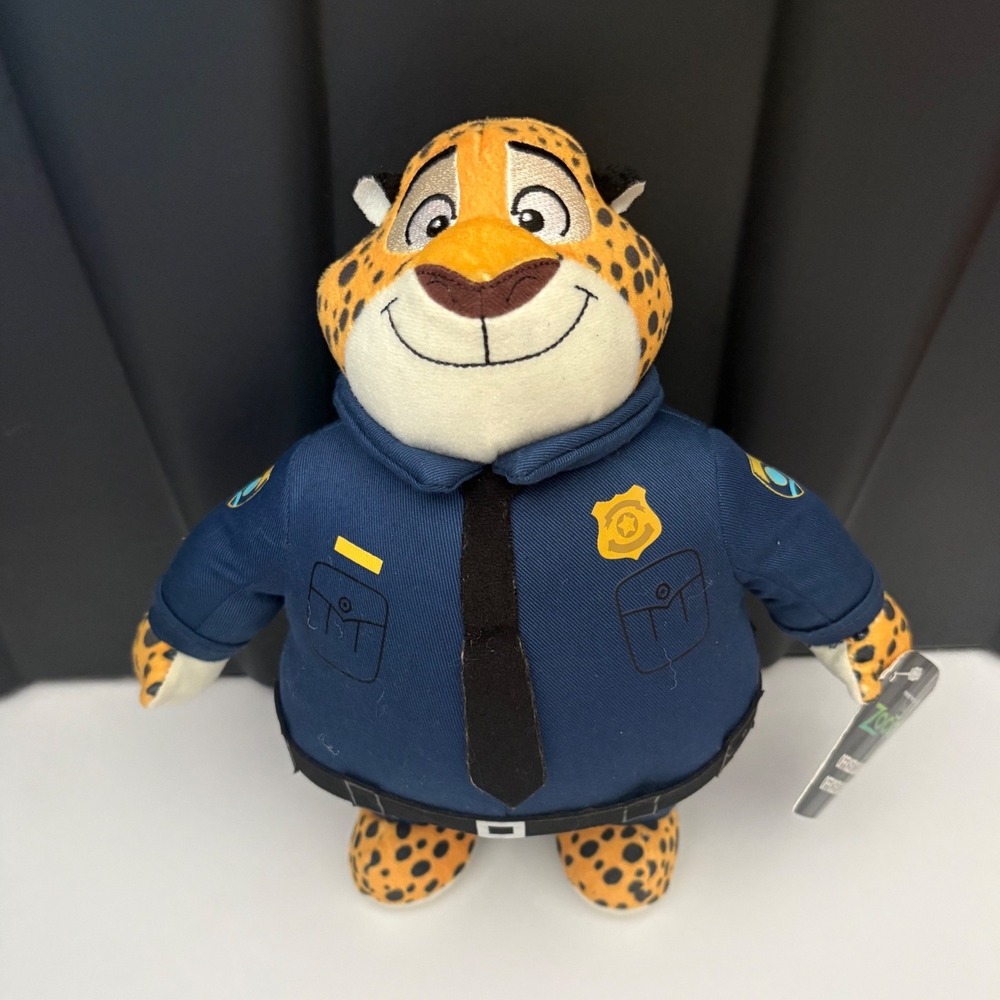Disney Zootopia Officer Clawhauser Cheetah Police Officer Plush Toy Tomy